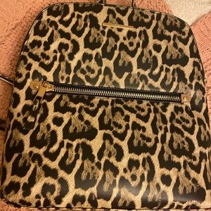 Cheetah Backpack with Gold Zipper